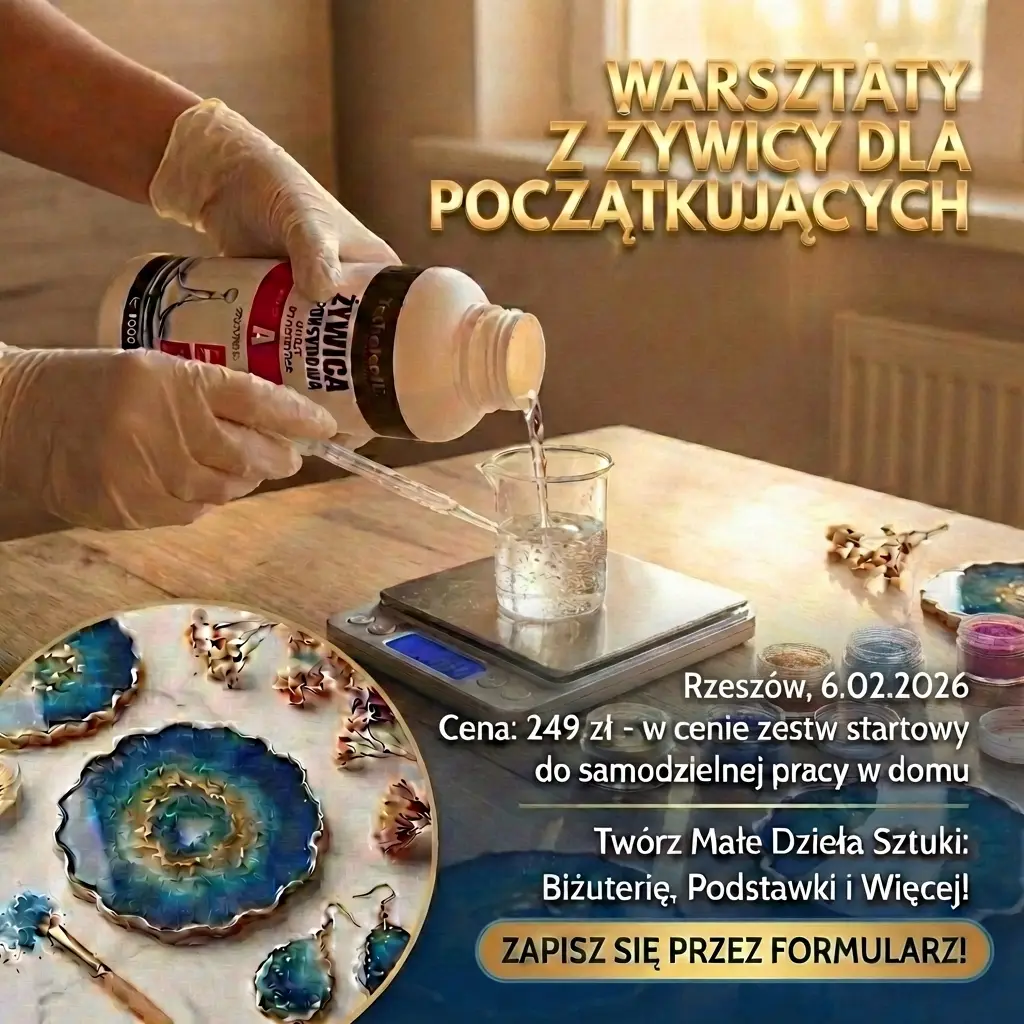 Warsztaty z dekoracyjnych żywic epoksydowych Rzeszów 6.02.2026
