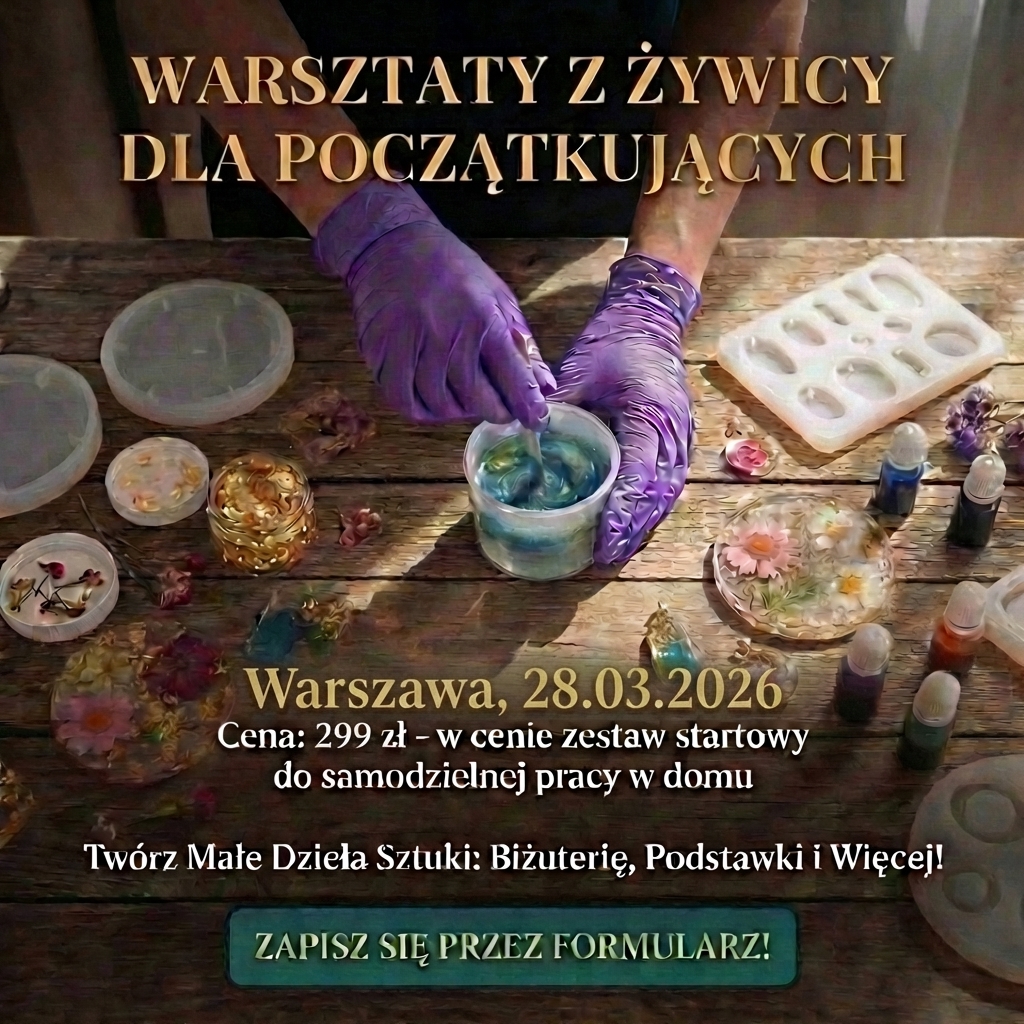 Warsztaty z dekoracyjnych żywic epoksydowych w Warszawie 28.03